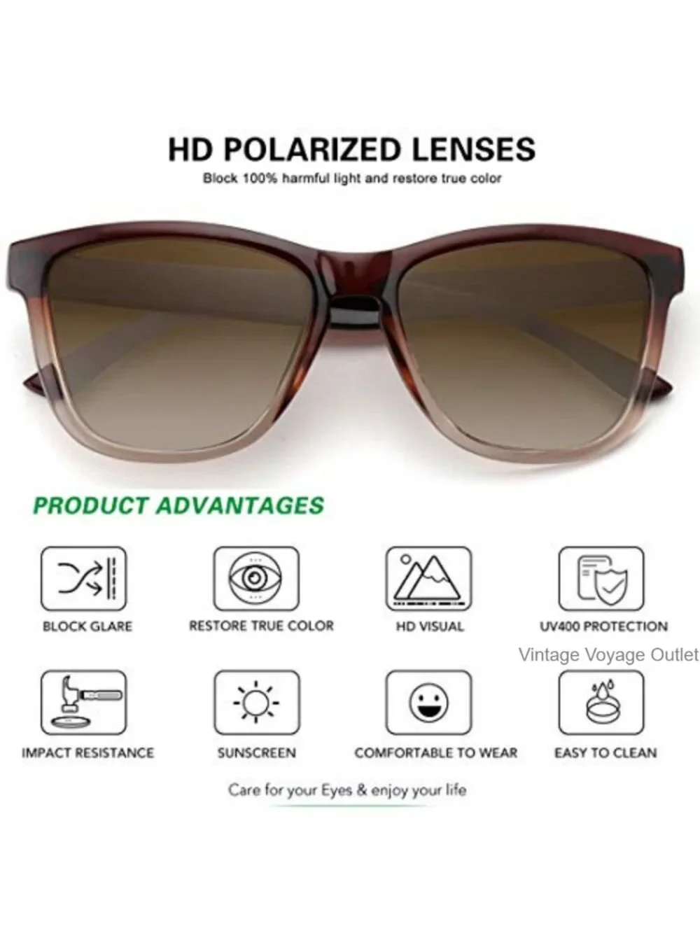 Polarized Sunglasses Women Men UV Protection Classic Retro Square